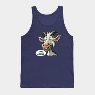 Handsome goat talking OMG, I am so handsome Tank Top